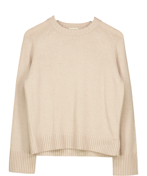Jigsaw Beige Wool / Cashmere Raglan Ribbed Sweater UK M