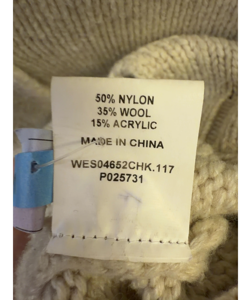 DISSH Beige wool-blend crew neck cardigan, size UK S — label