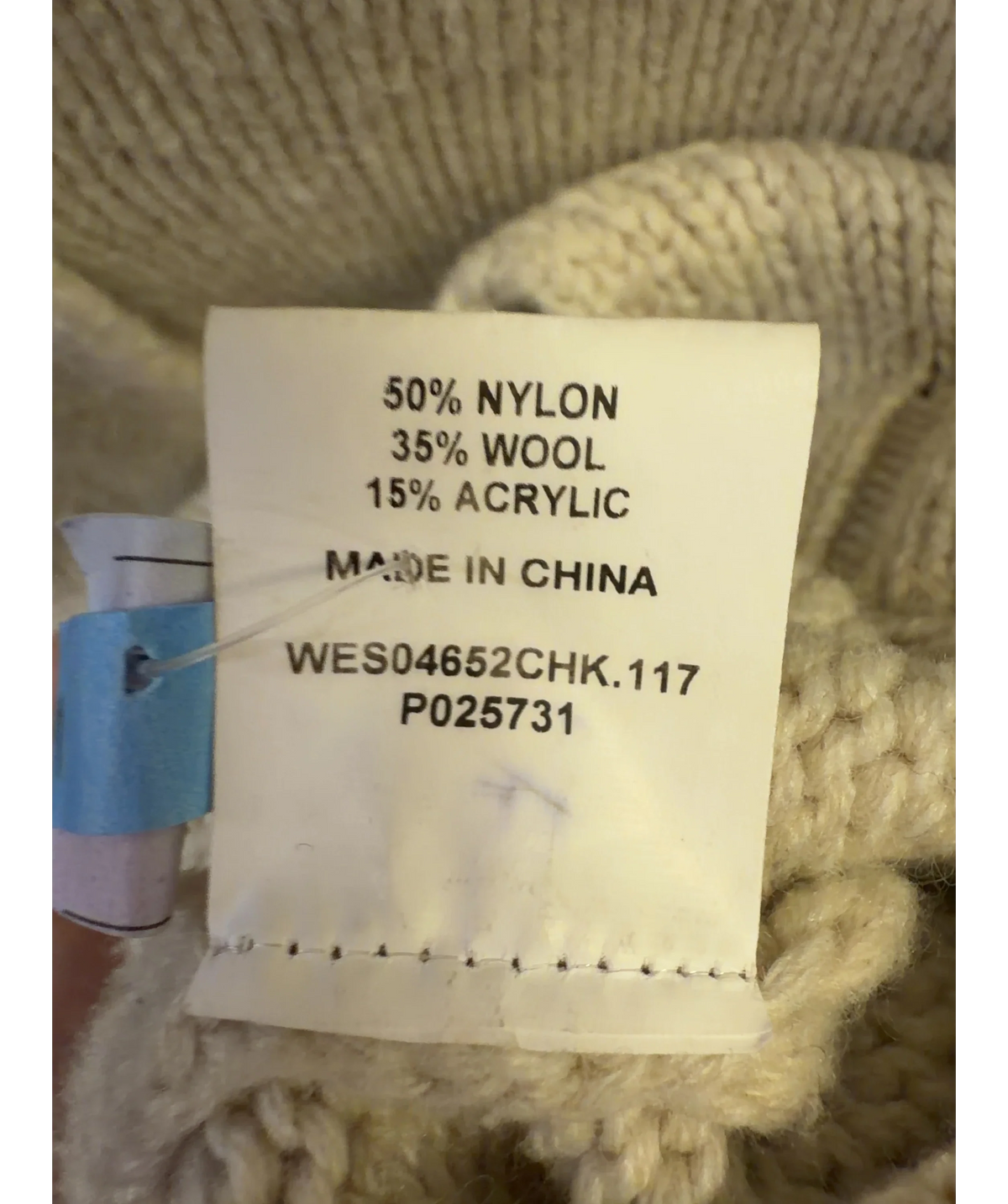 DISSH Beige wool-blend crew neck cardigan, size UK S — label