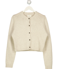 DISSH Beige wool-blend crew neck cardigan, size UK S — front