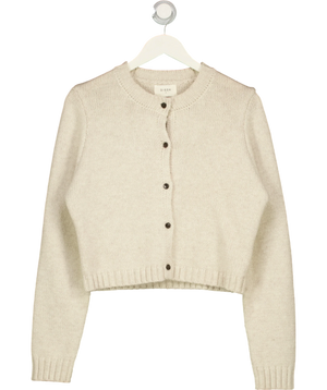DISSH Wool-Blend Crew Neck Cardigan Beige UK S