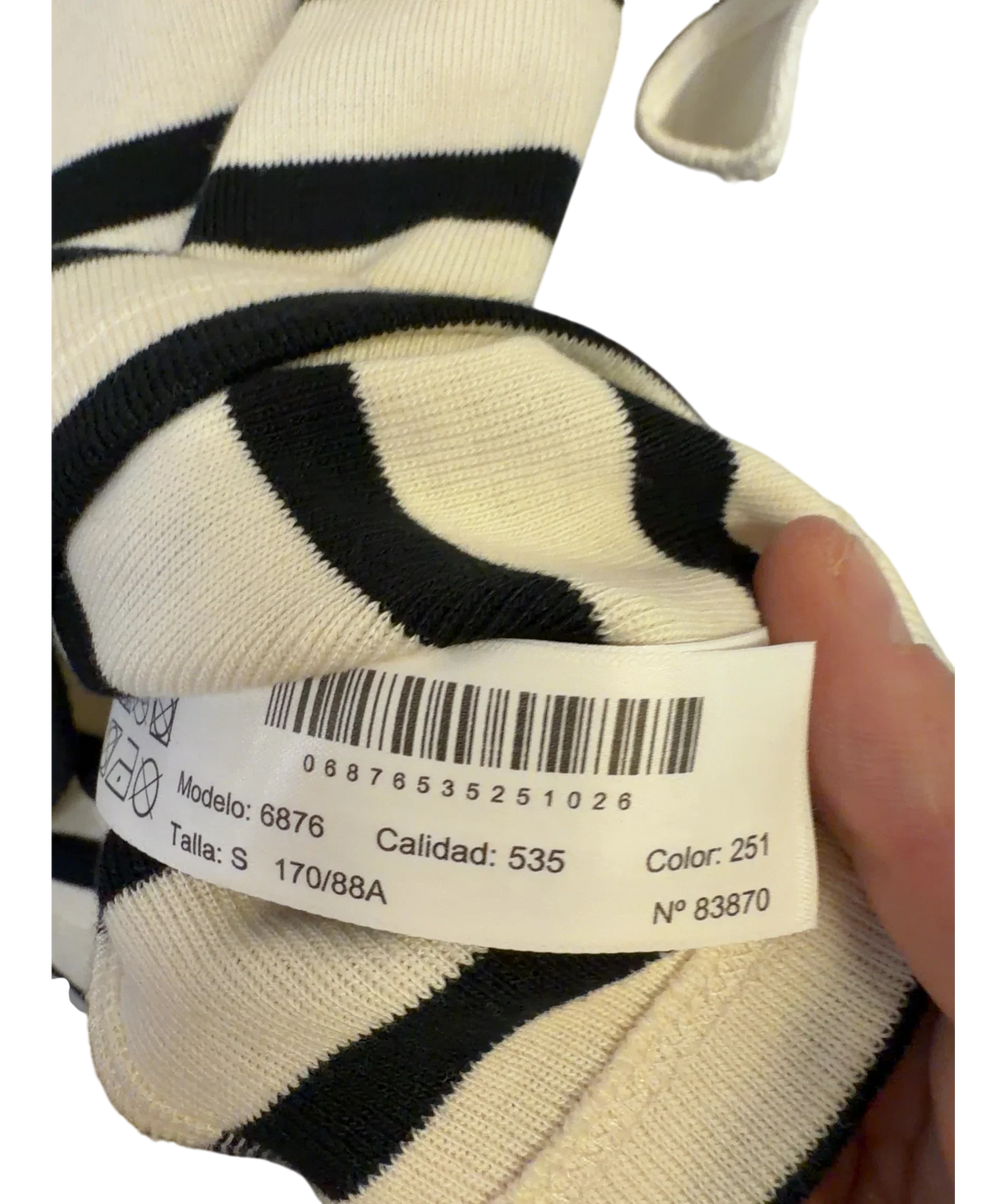 Massimo Dutti White Colour, size UK S — fabric detail
