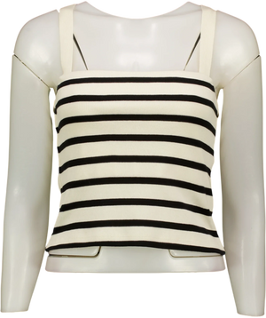 Massimo Dutti White And Black Crop Top UK S