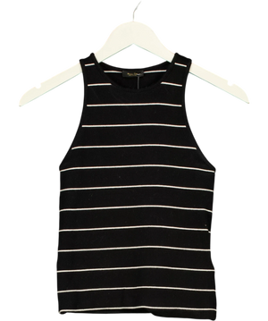 Massimo Dutti Black And White Ribbed Tank UK S