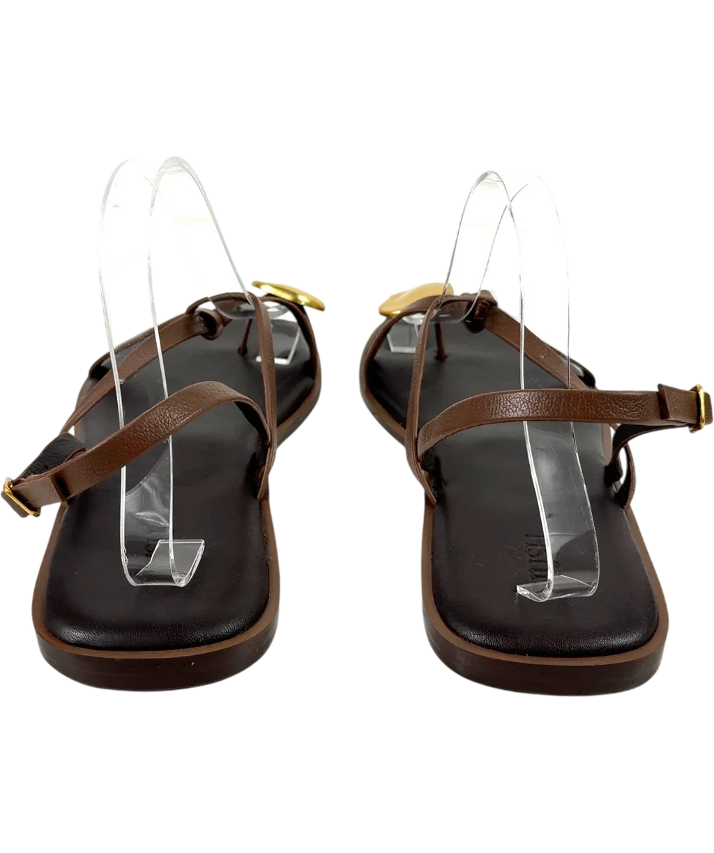 Hush Brown Yara Metal Detail Toe Sandal, size UK 6.5 EU 39.5 👠 — back