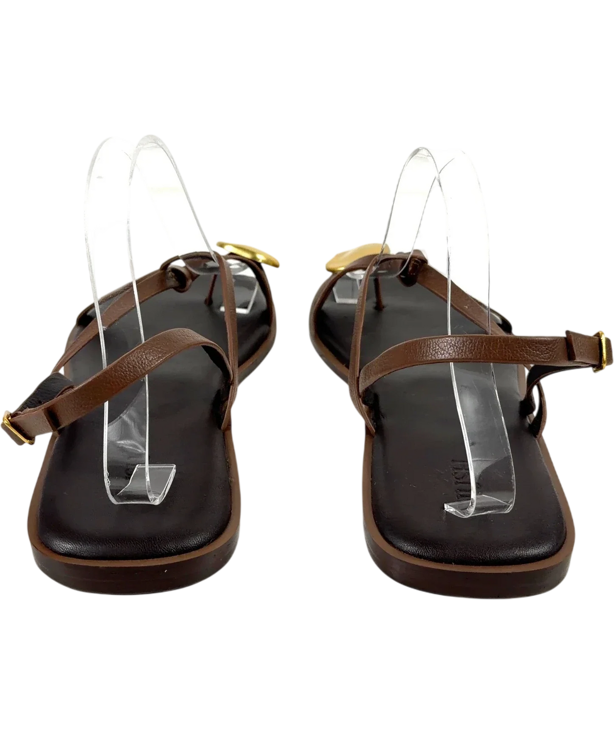 Hush Brown Yara Metal Detail Toe Sandal, size UK 6.5 EU 39.5 👠 — back
