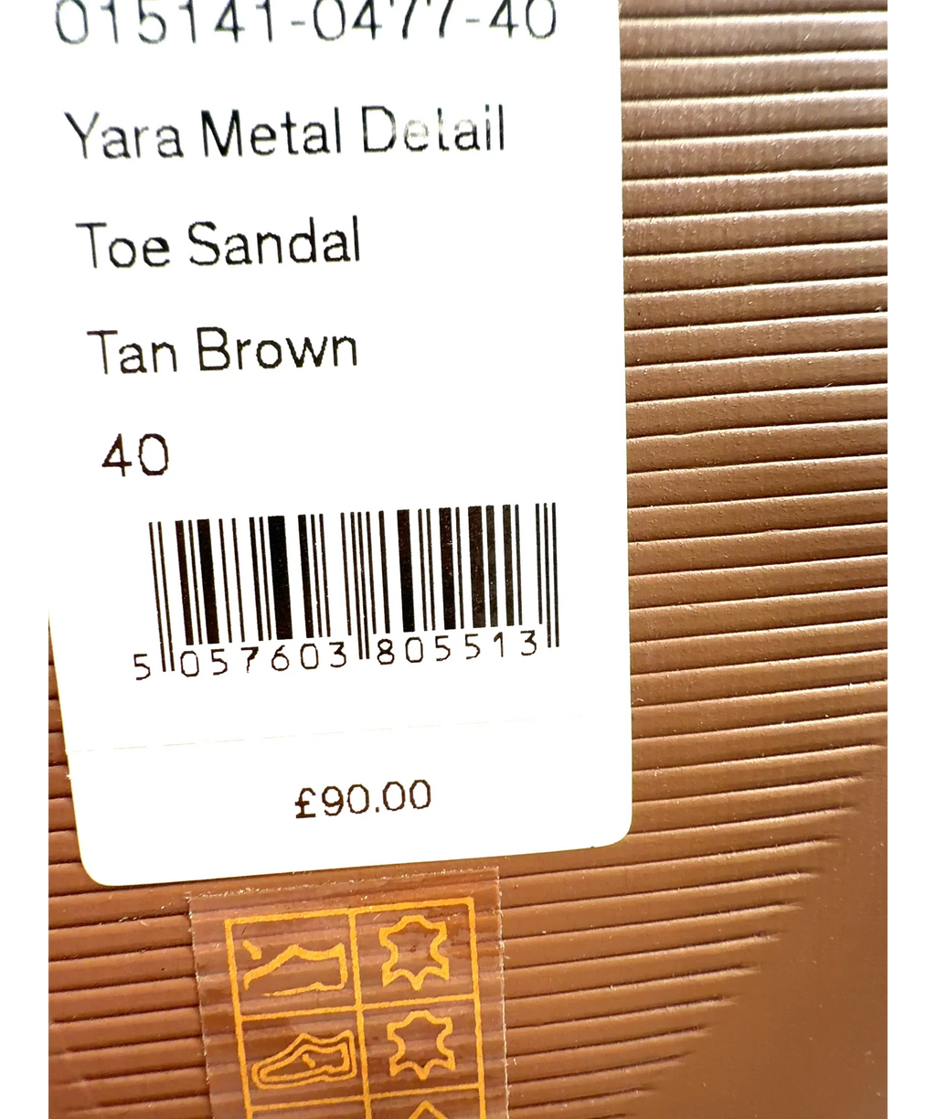Hush Brown Yara Metal Detail Toe Sandal, size UK 6.5 EU 39.5 👠 — additional view
