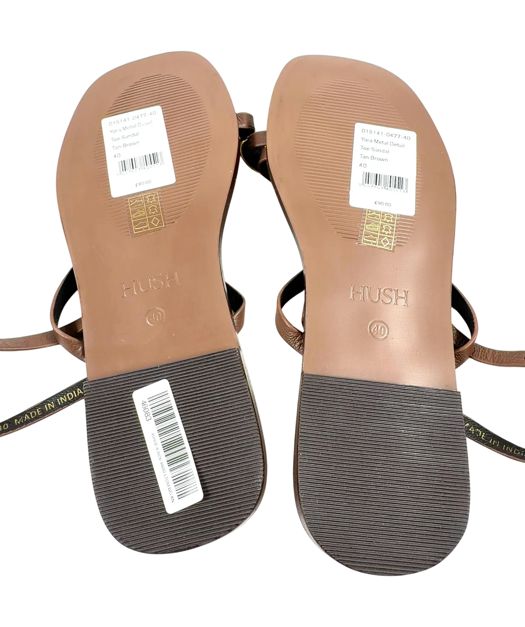Hush Brown Yara Metal Detail Toe Sandal, size UK 6.5 EU 39.5 👠 — view 8