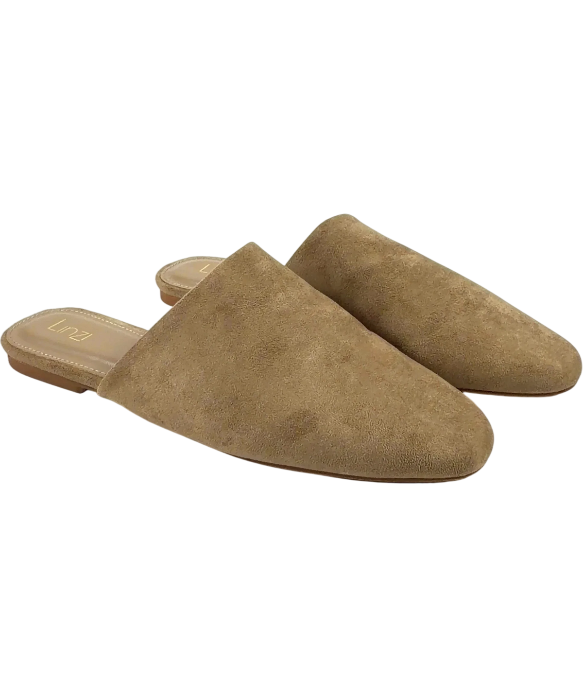LINZI Beige Blake Beige Faux Suede Mules, size UK 7 EU 40 👠 — front