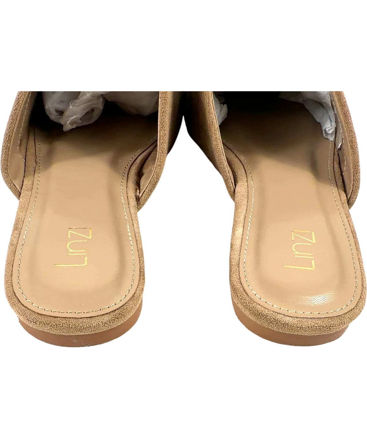 LINZI Beige Blake Beige Faux Suede Mules, size UK 7 EU 40 👠 — back