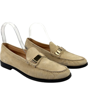 Dear Frances Beige Buckle Loafers EU 39.5