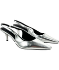 ASOS silver Shake Slingback Kitten Heels, size UK 7 EU 40 👠 — front