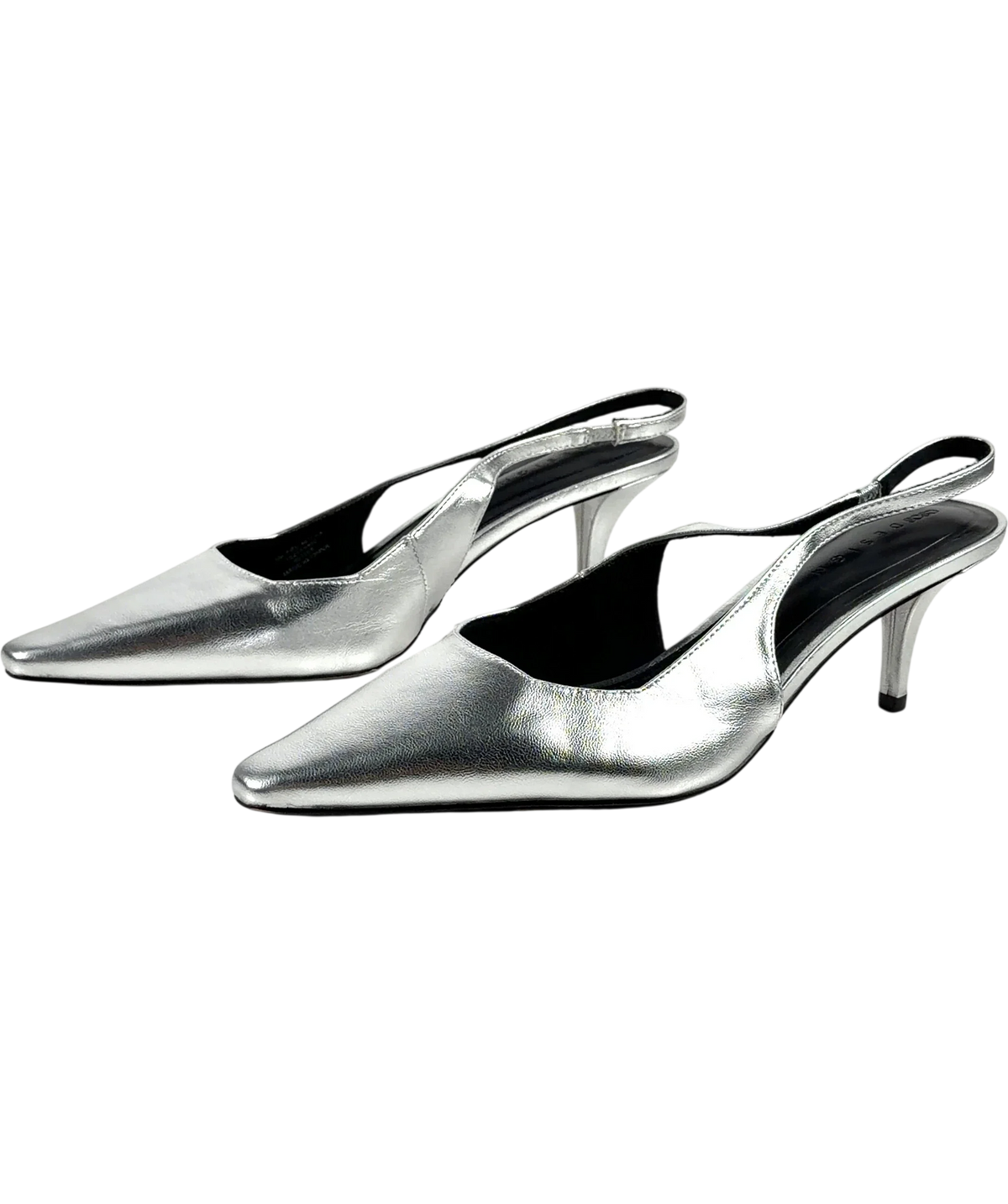 ASOS silver Shake Slingback Kitten Heels, size UK 7 EU 40 👠 — label