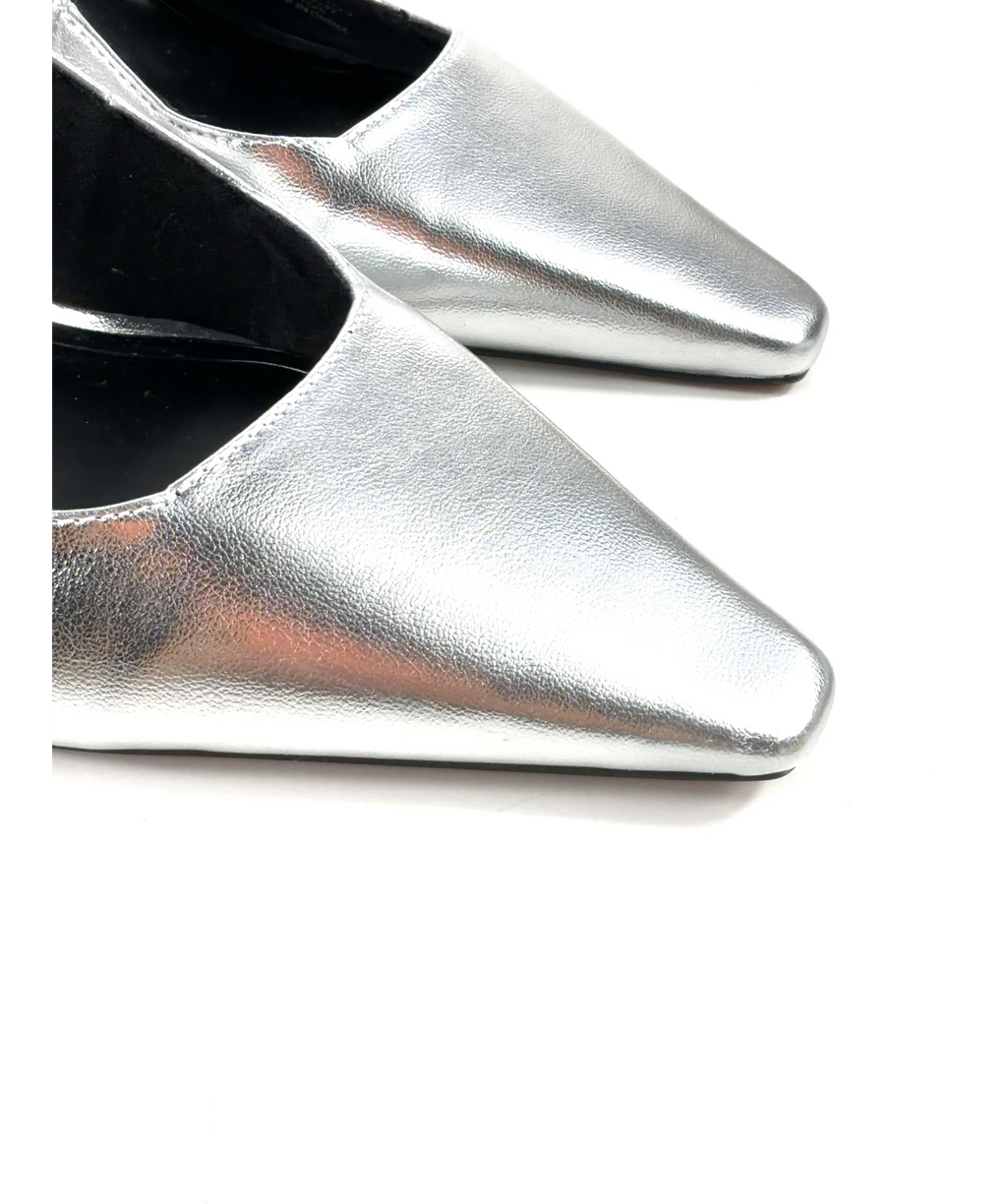 ASOS silver Shake Slingback Kitten Heels, size UK 7 EU 40 👠 — additional view