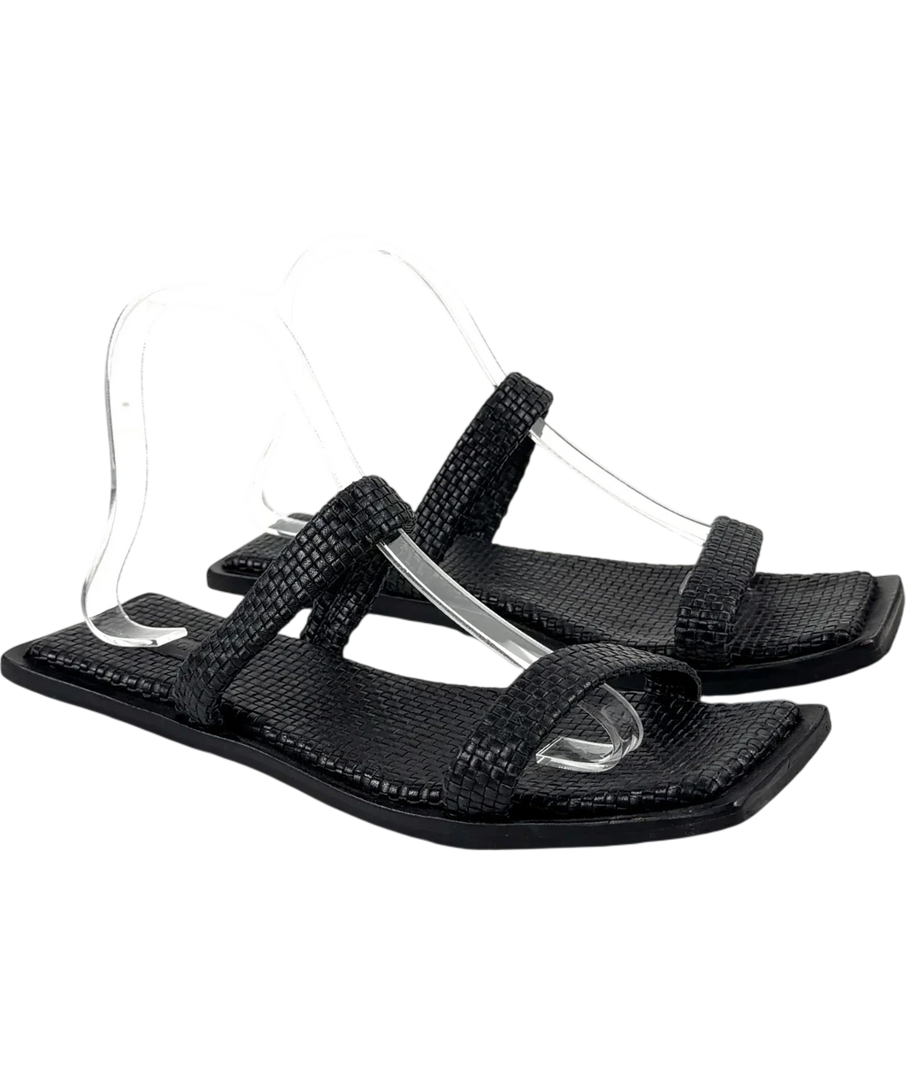 St Agni Black Woven Minimal Slide, size UK 6 EU 39 👠 — front