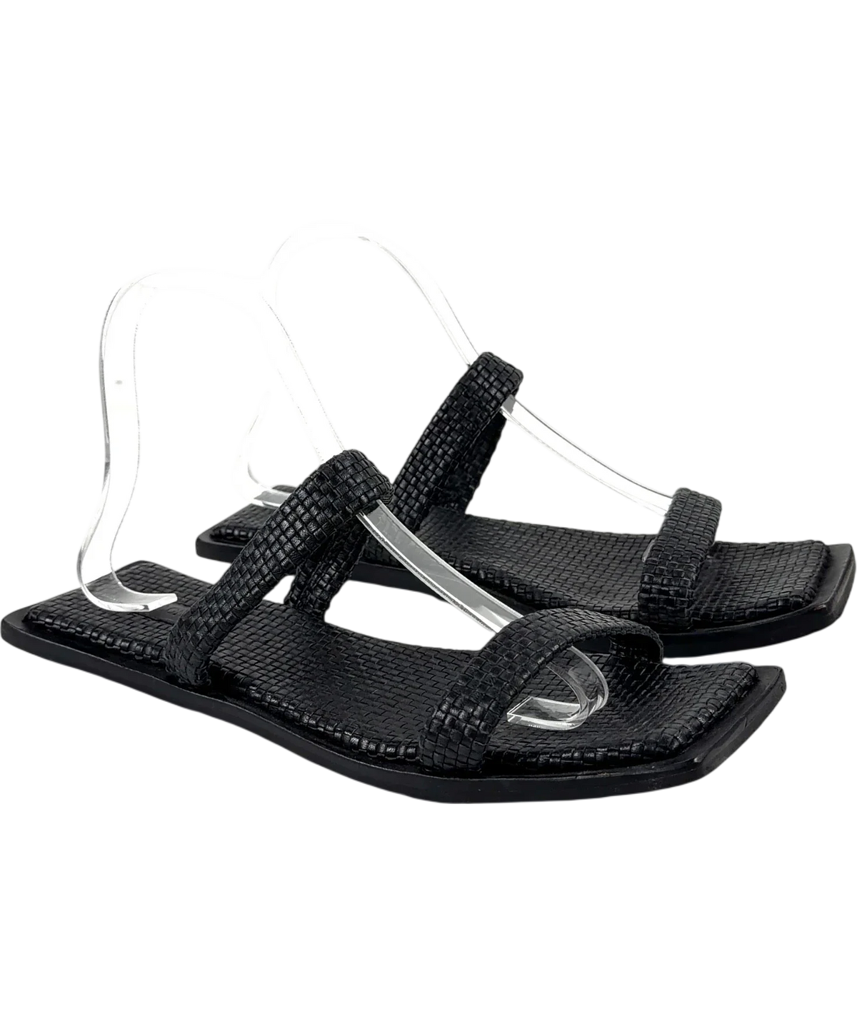 St Agni Black Woven Minimal Slide, size UK 6 EU 39 👠 — front