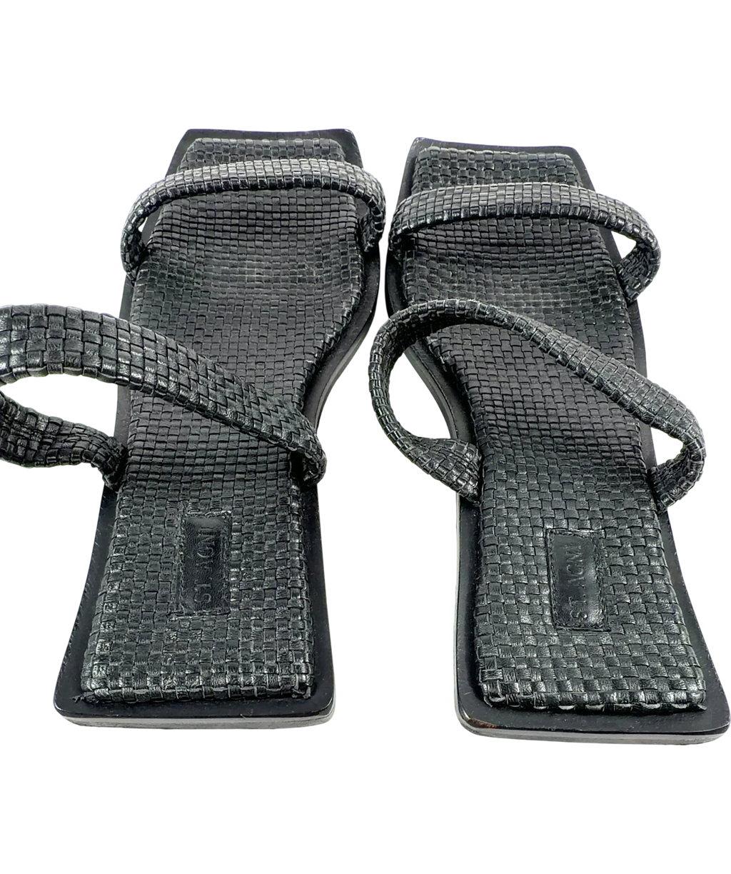 St Agni Black Woven Minimal Slide, size UK 6 EU 39 👠 — back