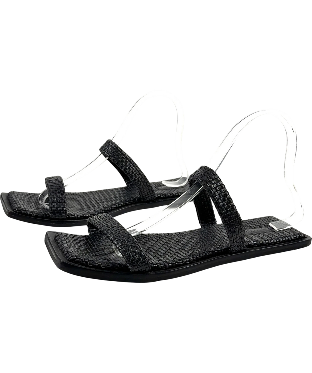 St Agni Black Woven Minimal Slide, size UK 6 EU 39 👠 — label