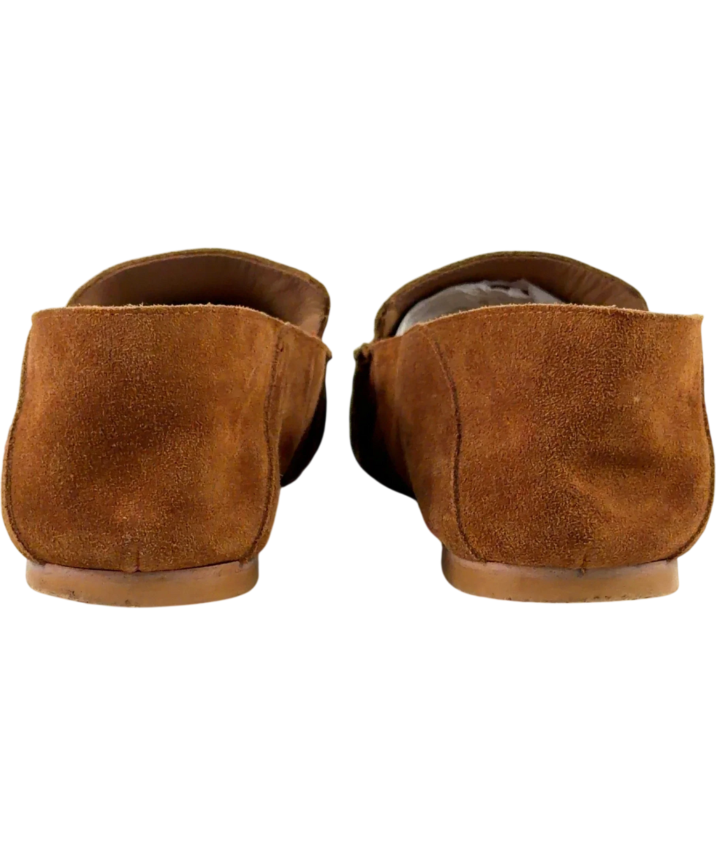 Flattered Brown Bon Bon Suede Loafer, size UK 6 EU 39 👠 — back