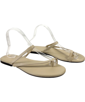 Zara Beige Thong Asymmetric Sandals UK 6