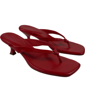 ASOS Red Square Toe Kitten Heel Sandal UK 7