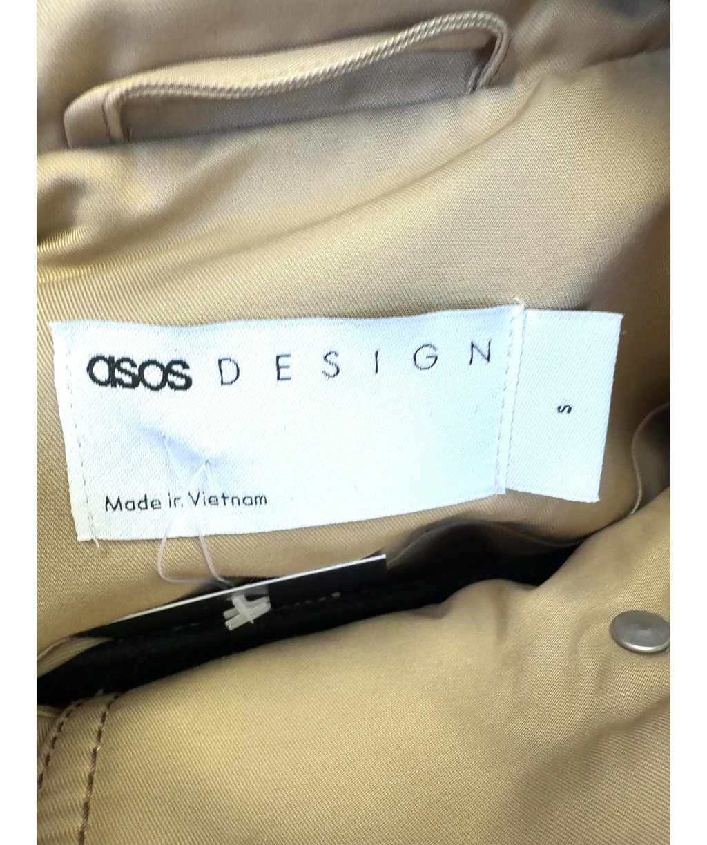 ASOS Beige funnel neck windbreaker jacket, size UK S — detail