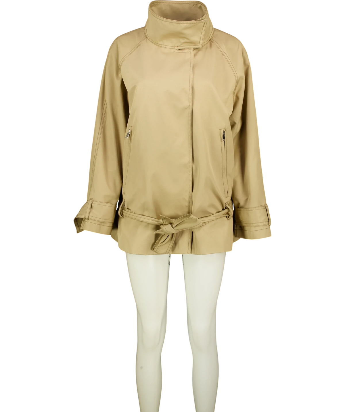 ASOS Beige funnel neck windbreaker jacket, size UK S — front