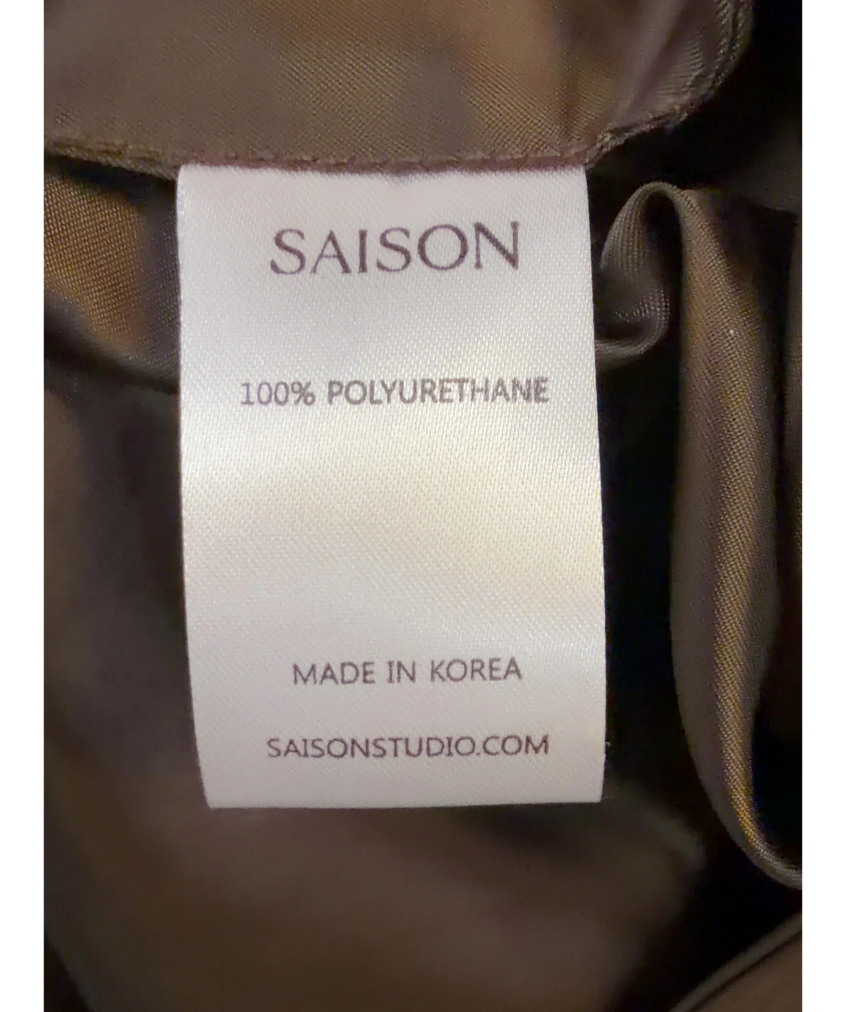 Saison Brown Colour, size UK S — care label