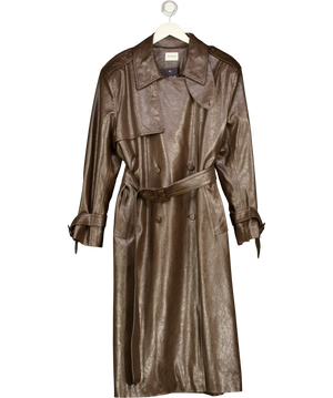Saison Brown Double-Breasted Trench Coat UK S