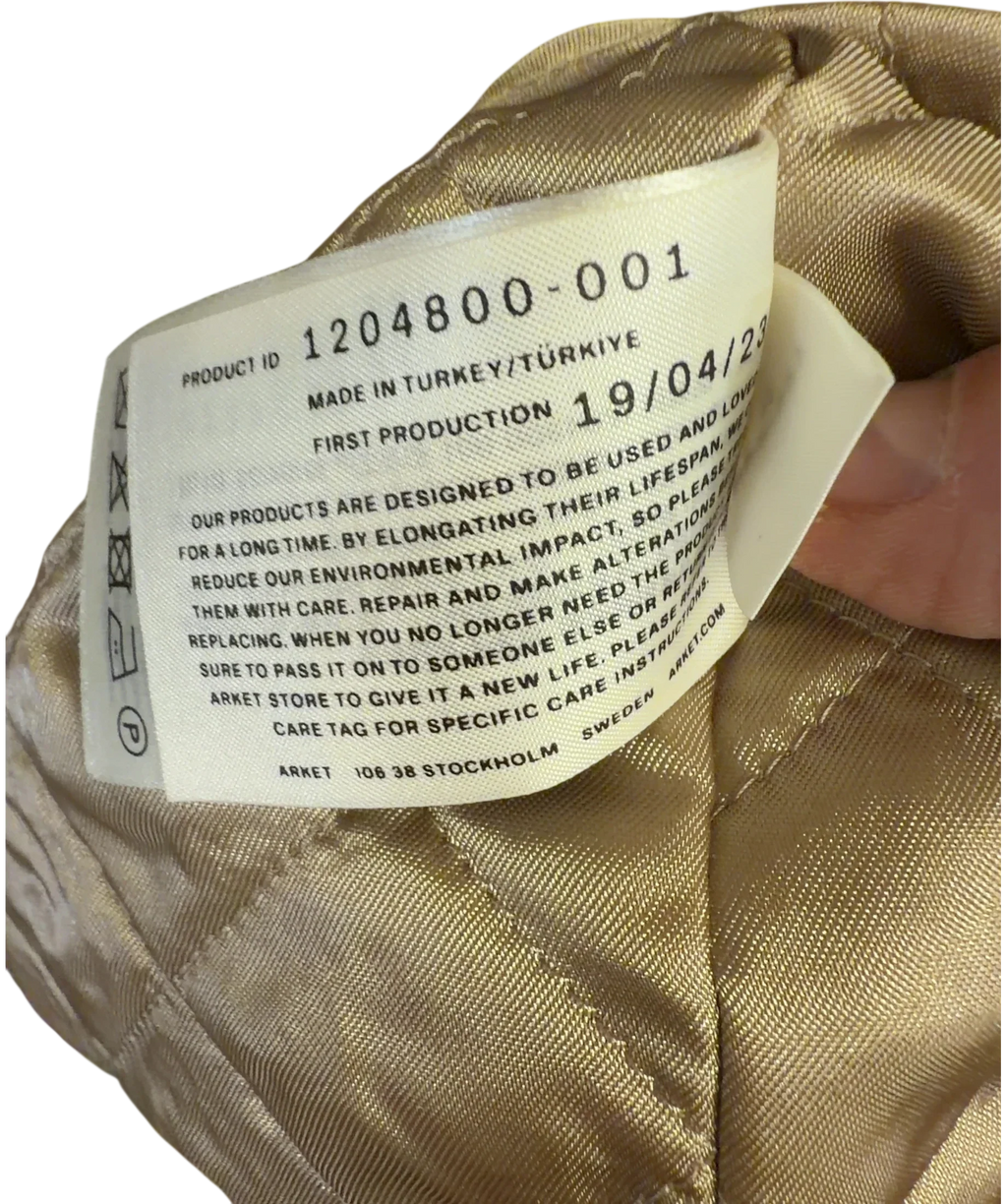 ARKET Beige Colour, size UK 8 — fabric detail