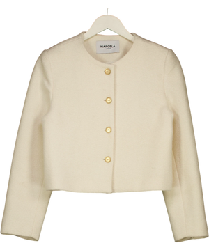 Marcela London Cream And Metallic Boucle Bolero One Size