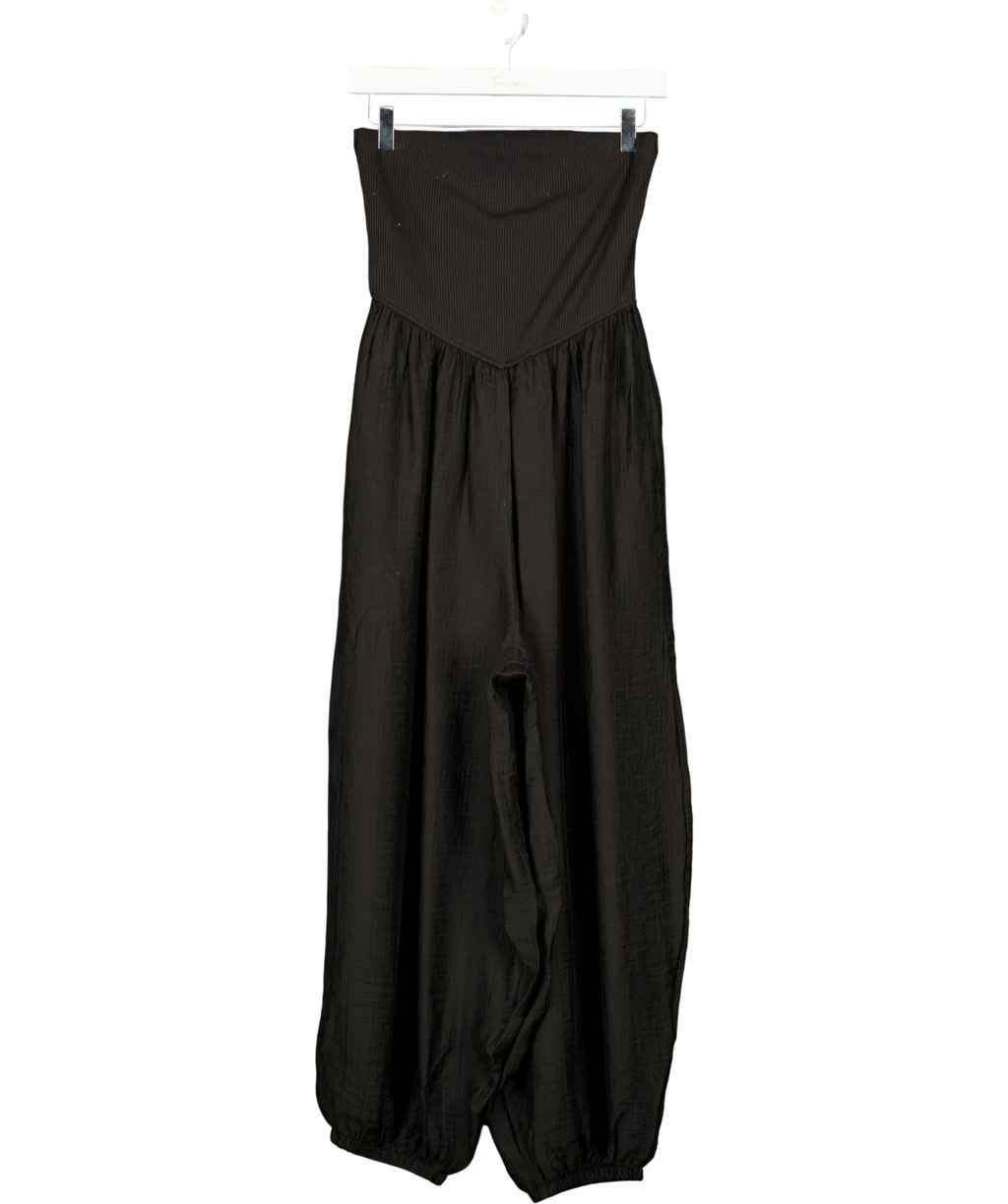 Next Black Jersey Bandeau Balloon Leg Jumpsuit, size UK 8 — front