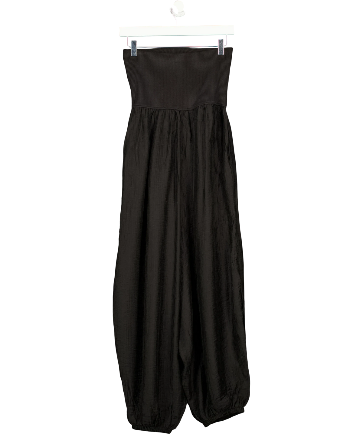 Next Black Jersey Bandeau Balloon Leg Jumpsuit, size UK 8 — back