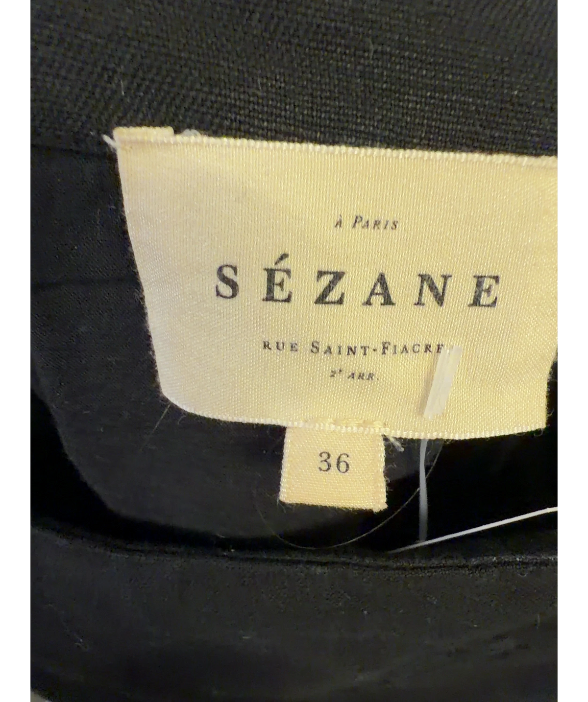 Sézane Black Victoire Dress, size UK 8 — detail