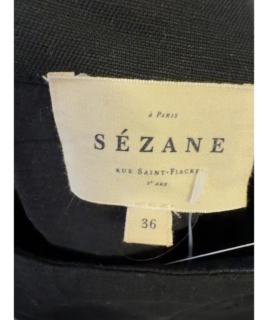 Sézane Black Victoire Dress, size UK 8 — care label