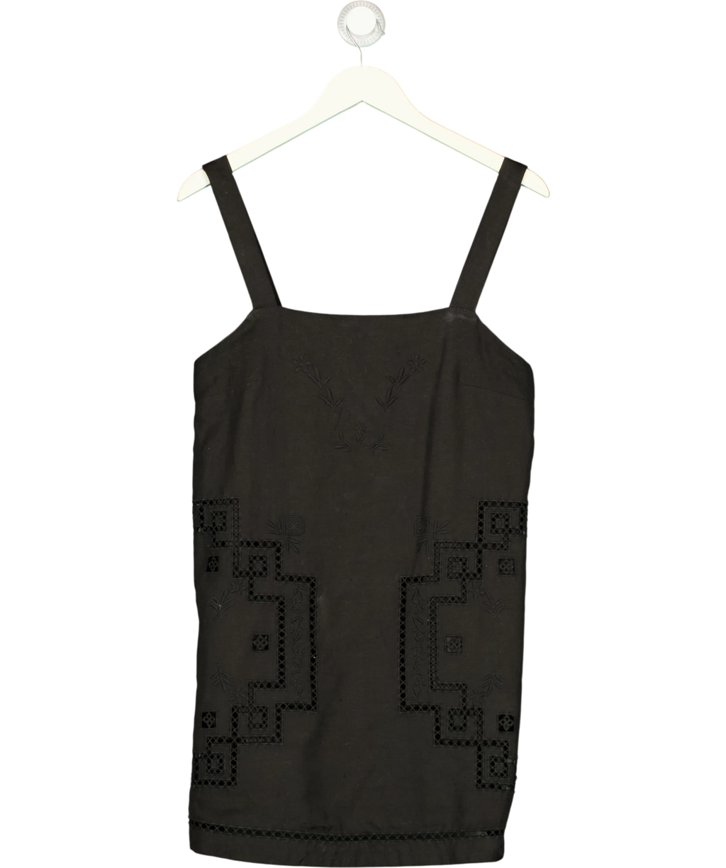 Sézane Black Victoire Dress, size UK 8 — front