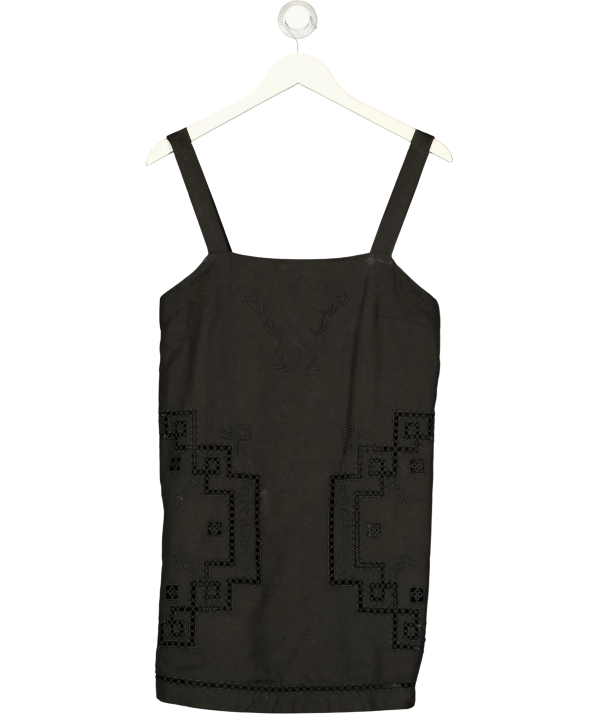 Sézane Black Victoire Dress, size UK 8 — front