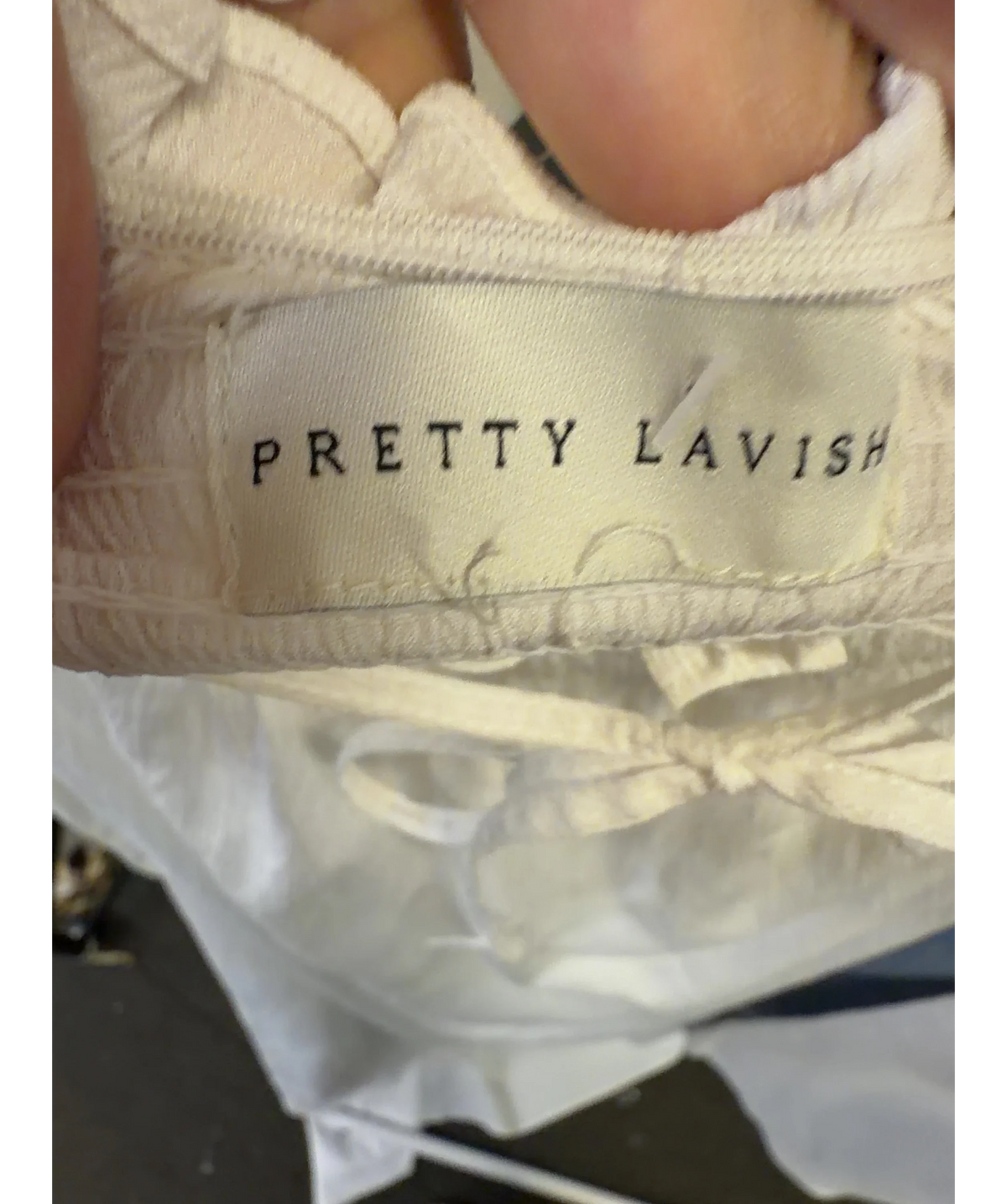 PRETTY LAVISH White Ada Maxi Dress, size UK 8 — detail