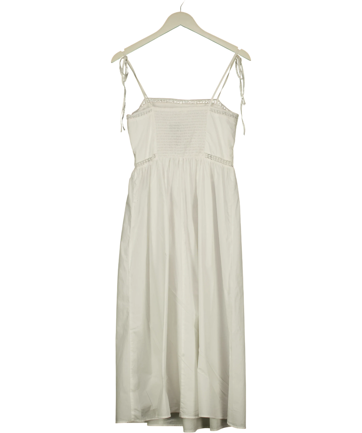 H&M White Tie-strap cotton dress, size UK S — back