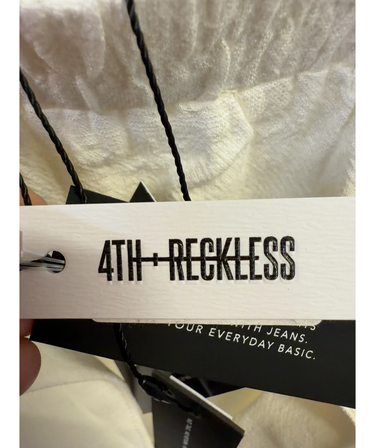 4th+Reckless White Lara Shirt, size UK 8 — detail