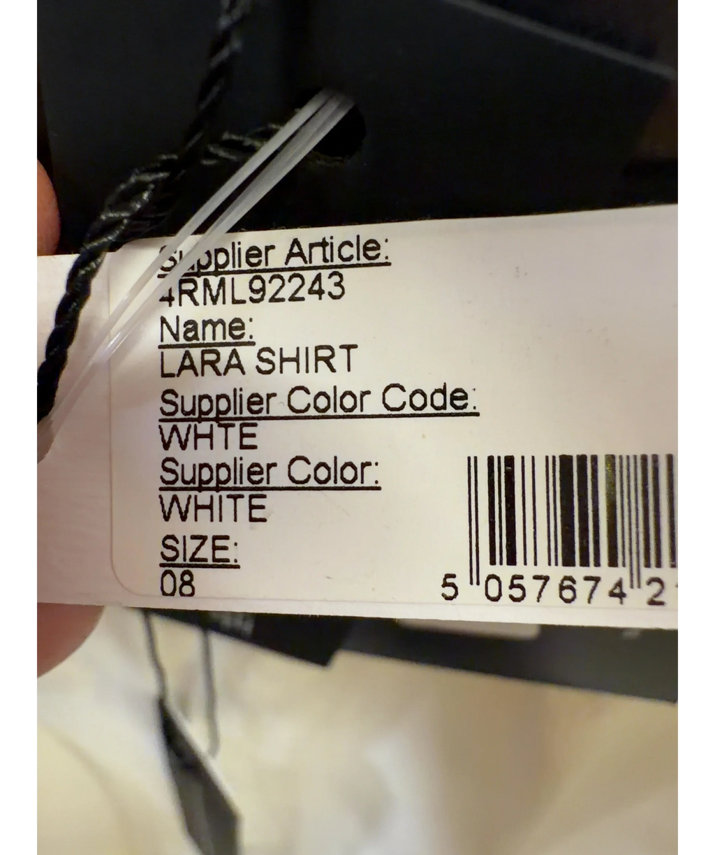 4th+Reckless White Lara Shirt, size UK 8 — care label