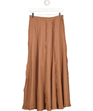 Free People Brown Raw Edge Skirt UK XS