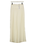 KAREN MILLEN ivory Petite Satin Back Crepe Tailored Wide Leg Trouser, size UK 6 — front