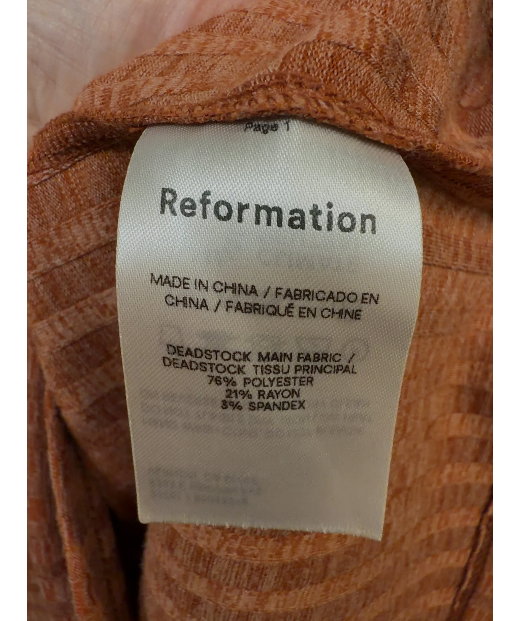 Reformation rust Colour, size UK XS — label