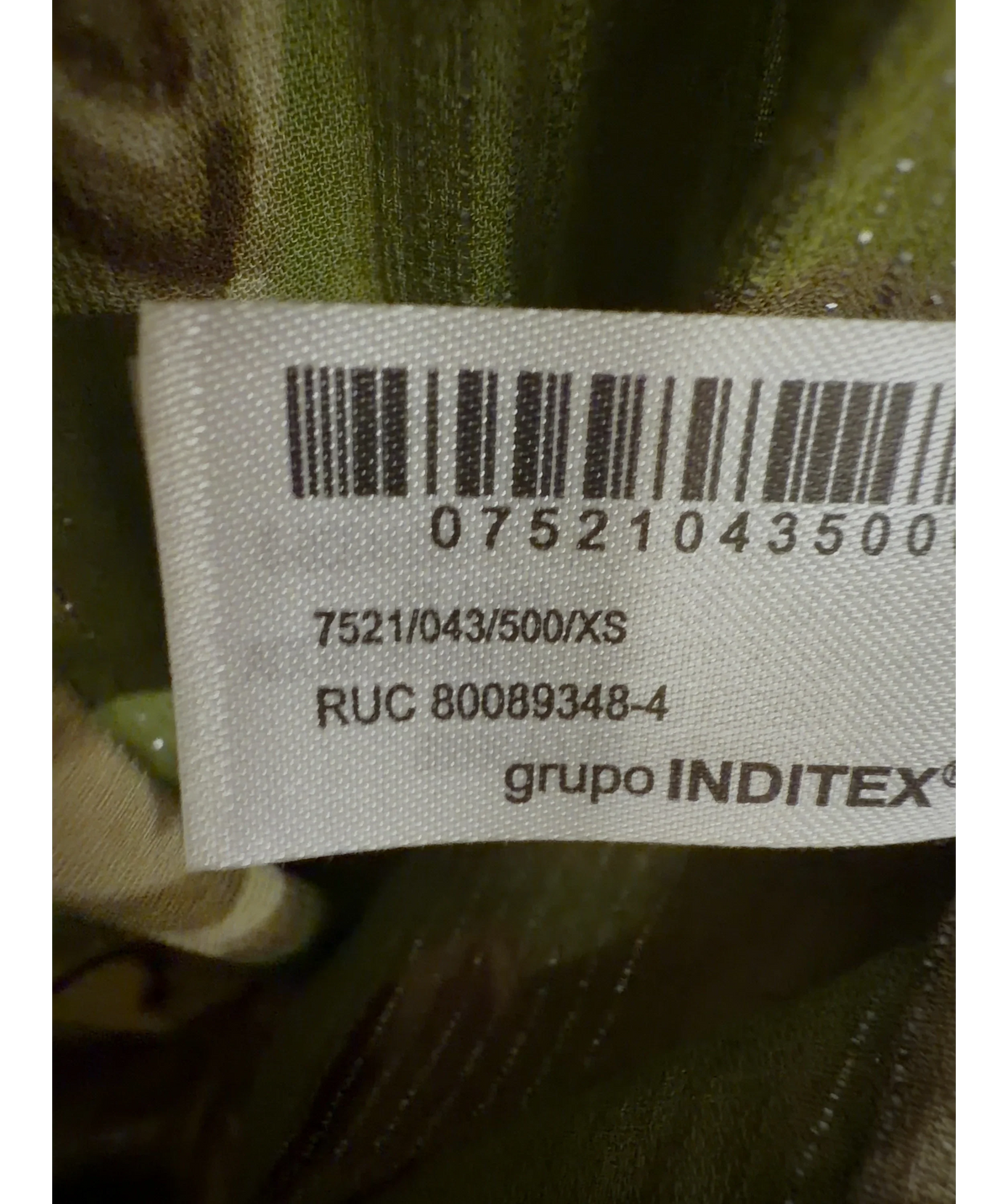ZARA Green Colour, size UK XS — label