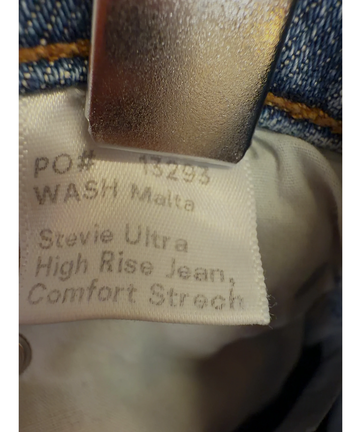Reformation Blue Stevie Ultra High Rise Jean, Comfort Stretch, size W25 — label