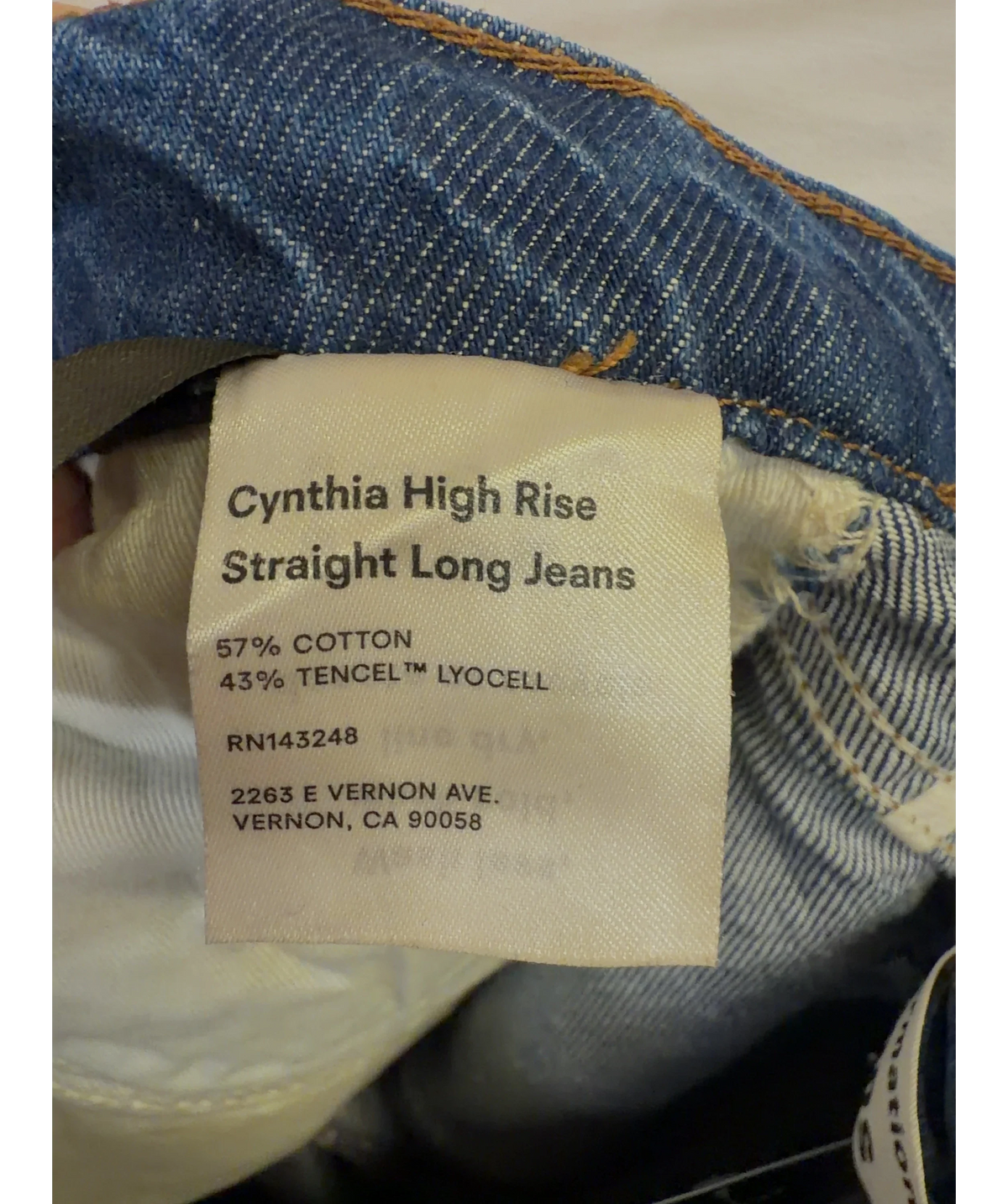 Reformation Blue Colour, size W23 — label