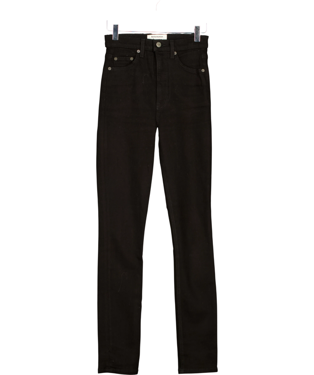 Reformation Black Ultra High & Skinny, size W24 — front