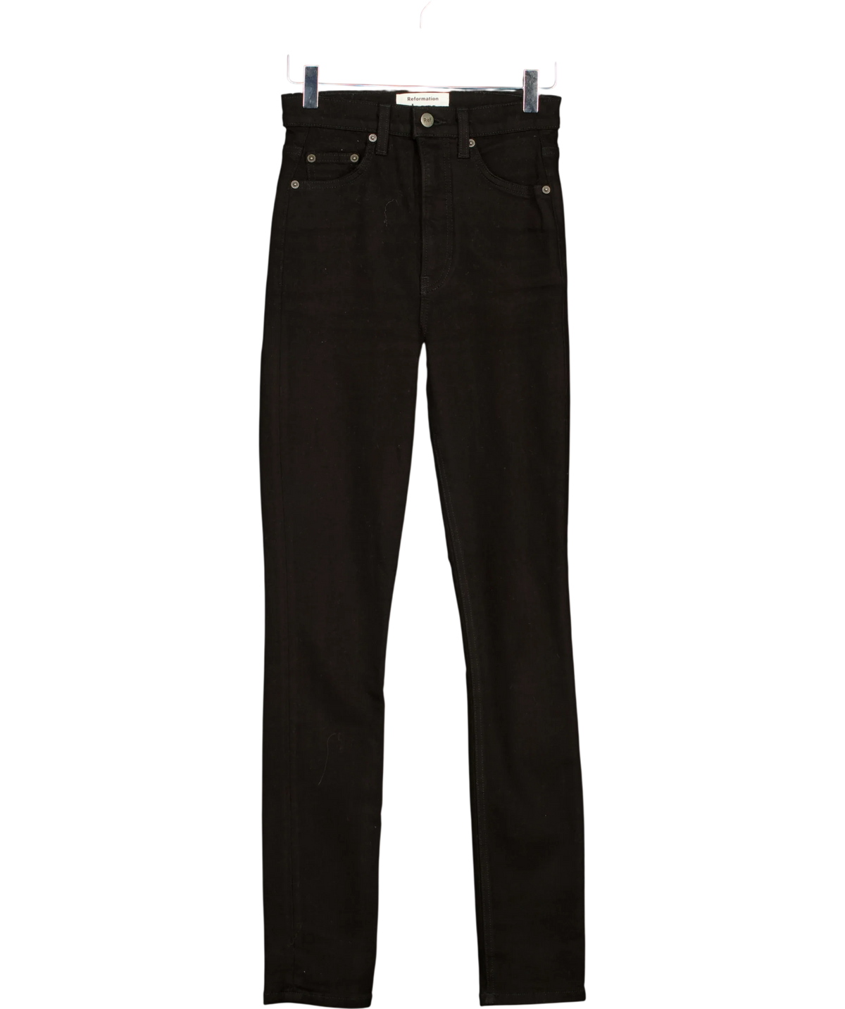 Reformation Black Ultra High & Skinny, size W24 — front