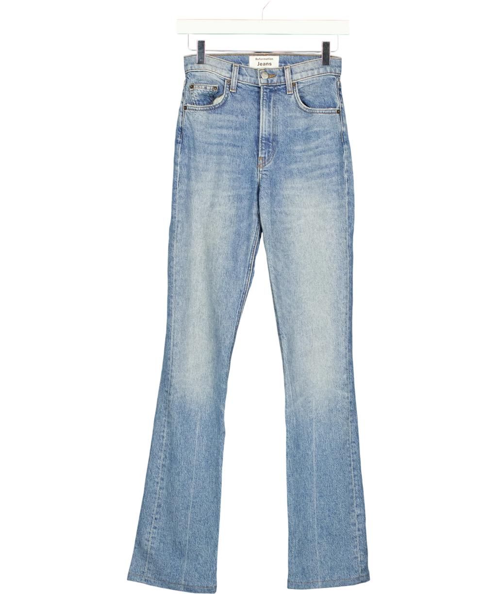 Reformation Blue Cindy Bootleg Jean, size W23 — front